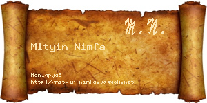 Mityin Nimfa névjegykártya